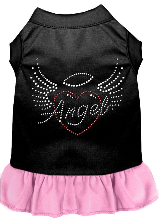 Angel Heart Rhinestone Dress Black with Light Pink Lg